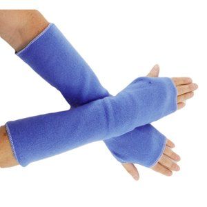 Medium Blue Fleece Arm Warmers Texting Gloves Winter Fall Women's Men's Casual